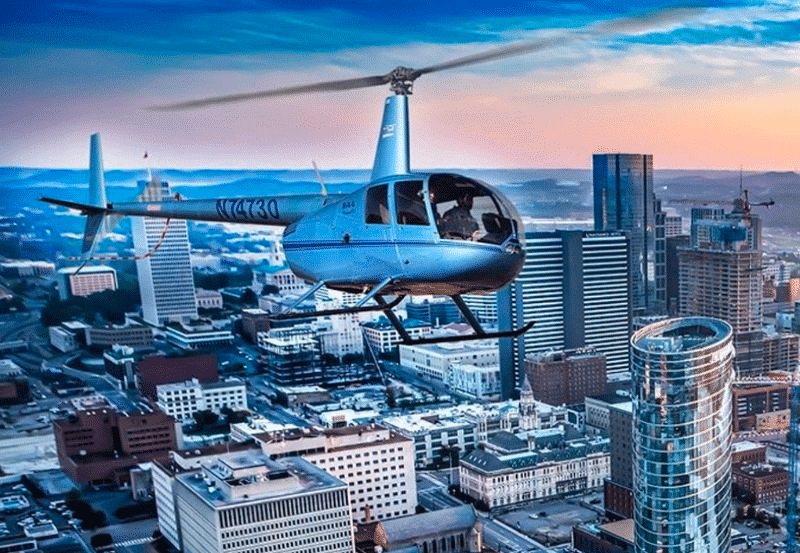 Helicopter Above Downtown Nashville